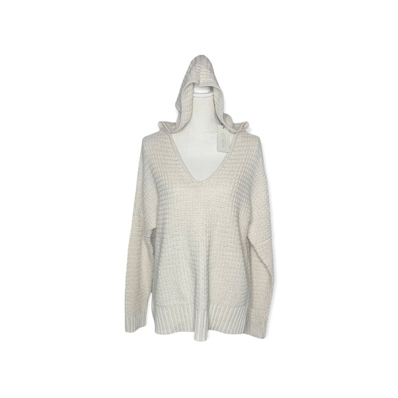 RACHEL ZOE Ivory Relaxed Hooded Sweater M NWT - Picture 12 of 15